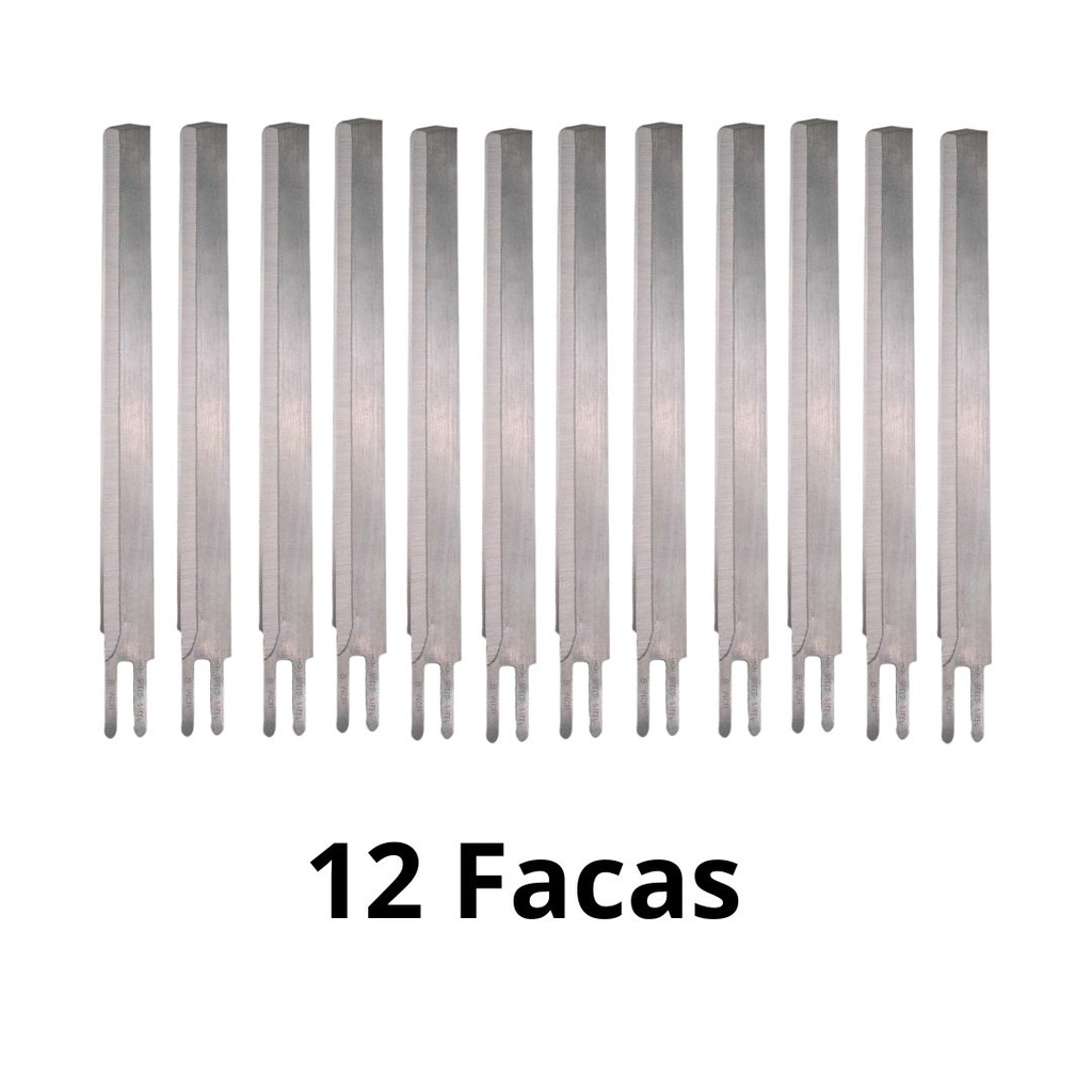 Kit 12 faca Lamina Maquina de Cortar Tecido 8 Polegadas