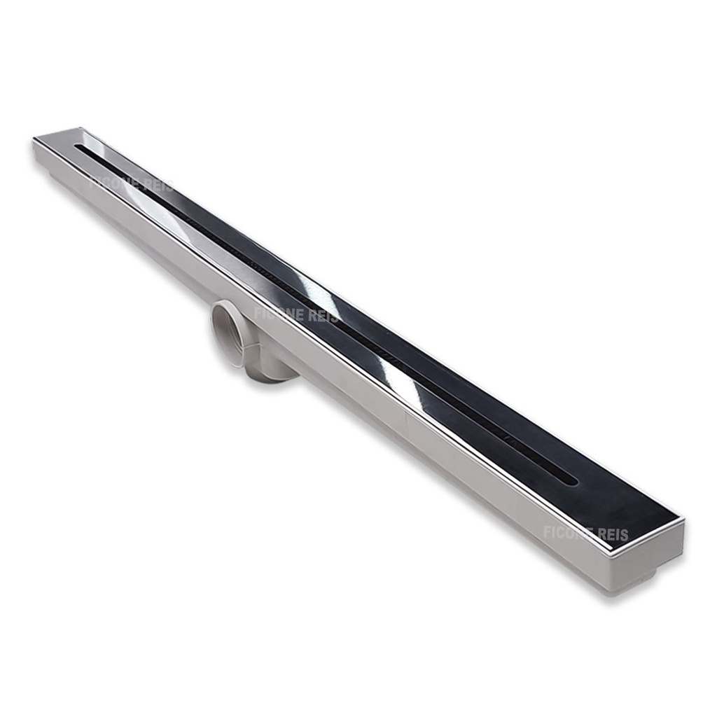 Ralo Linear Banheiro 5x70 Inox 304 Ciclope Caixa Sifonada Branca com Tela