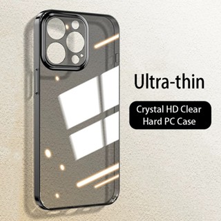 Capa Dura De Luxo Ultra Fina Transparente Para iPhone 15 14 13 12 11 Pro Max 15 Plus Crystal Clear Slim À Prova De Choque