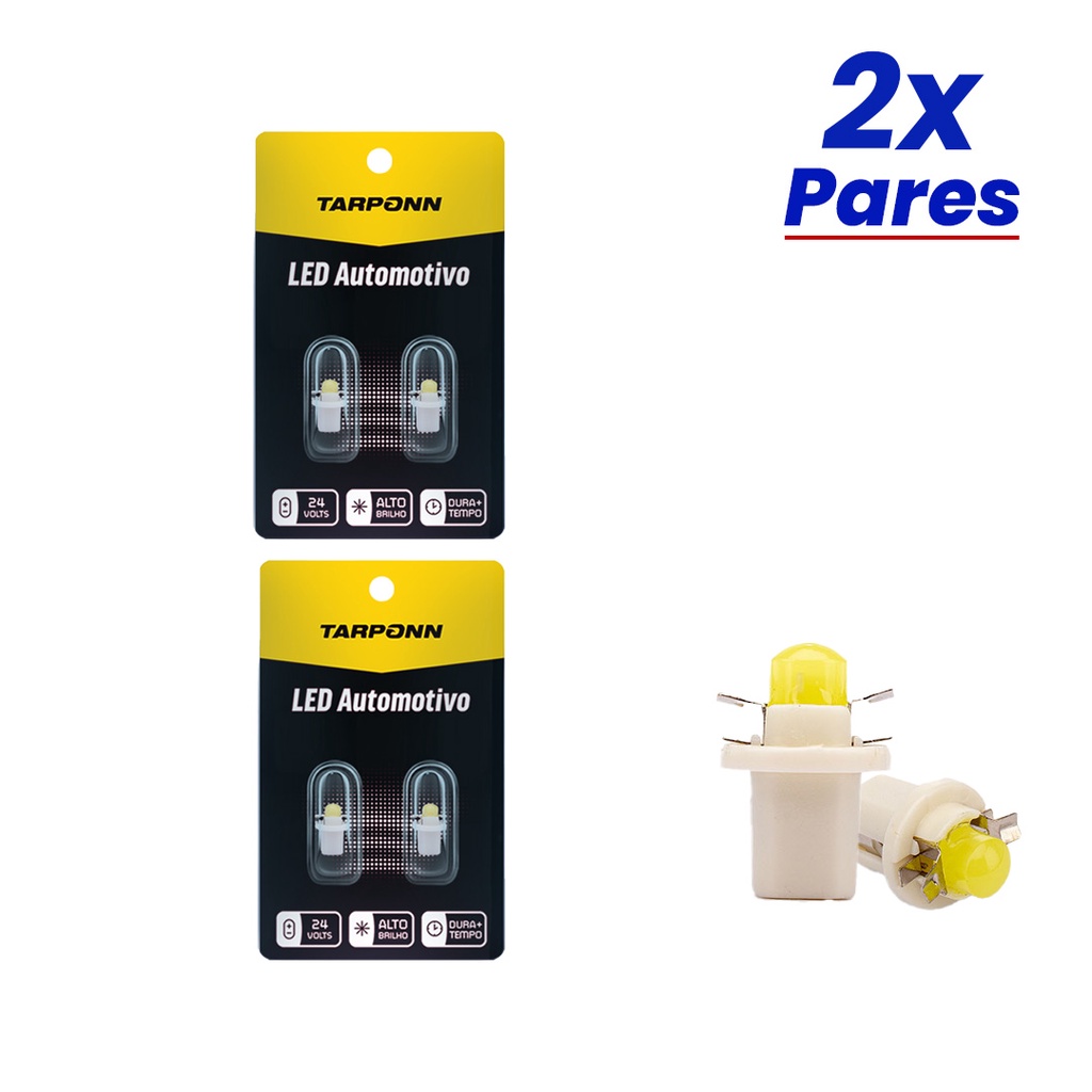 Kit 4 Lâmpadas Tarponn Led Painel Caminhão Pinguinho T5-base 24v em Oferta na Shopee