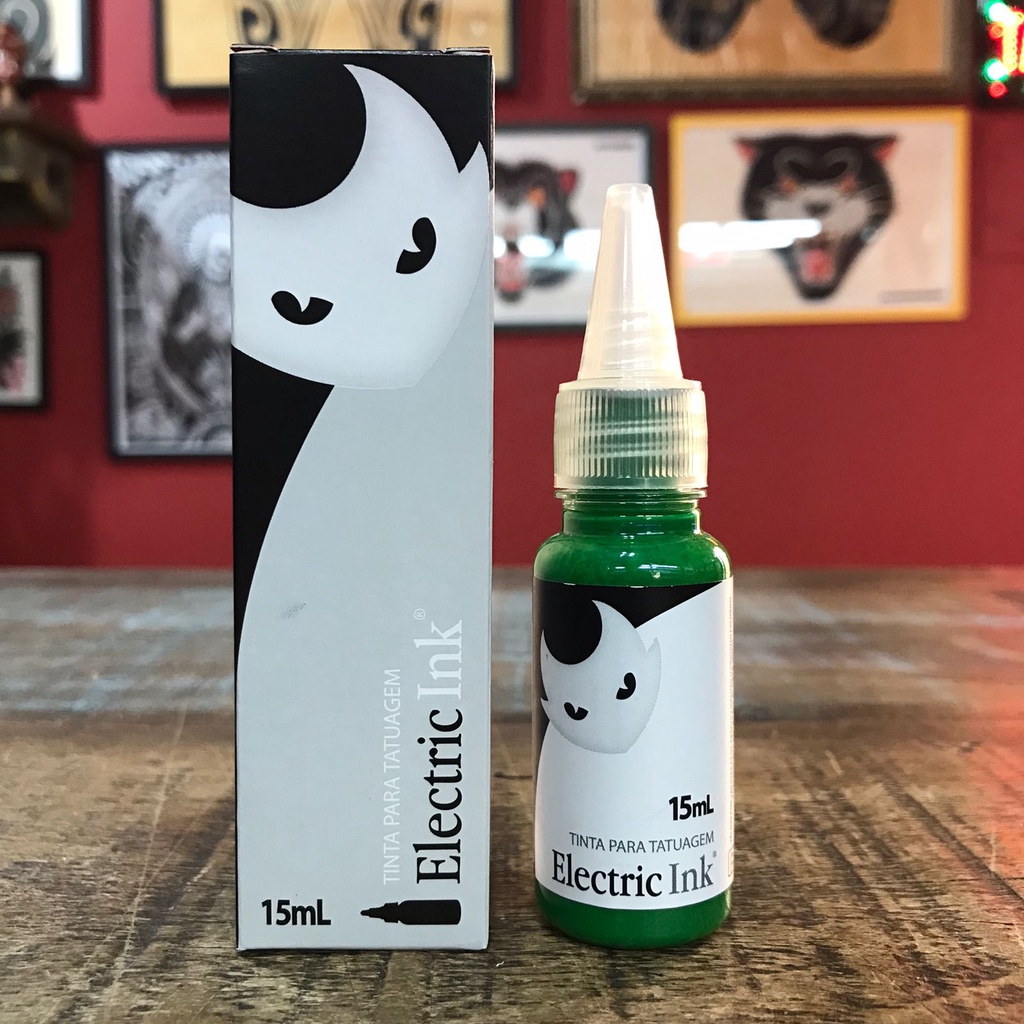 Tinta Tatuagem/ Tattoo Electric Ink Verde Bandeira 15ml Para Tatuagem Tattoo