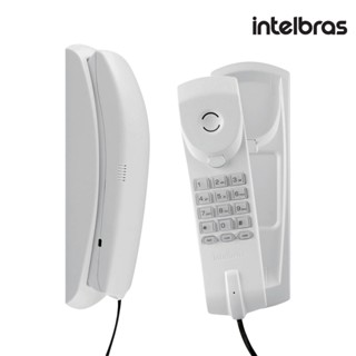 Telefone Gôndola Fixo Cinza Artico Com Fio Intelbras TC20 Interfone Parede Mesa Cabo Longo Alcance 2 Níveis de Volume