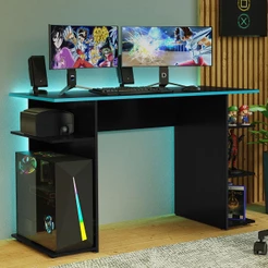 Escrivaninha Mesa para Computador Gamer Preto/Azul 9424 Madesa