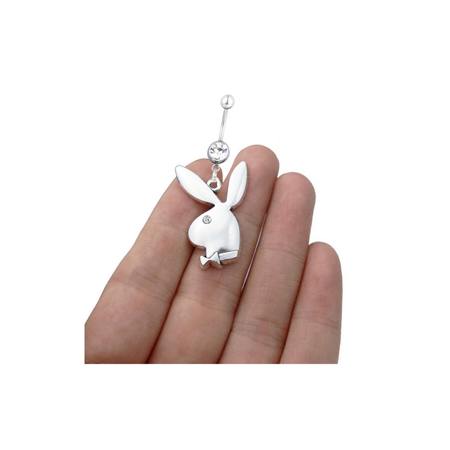 Piercing Umbigo Coelhinho Playboy Aço Cirúrgico Grande