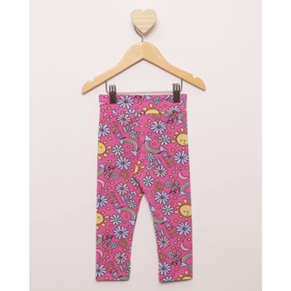Calça Legging Bebê Estampas Sortidas Rosa Escuro