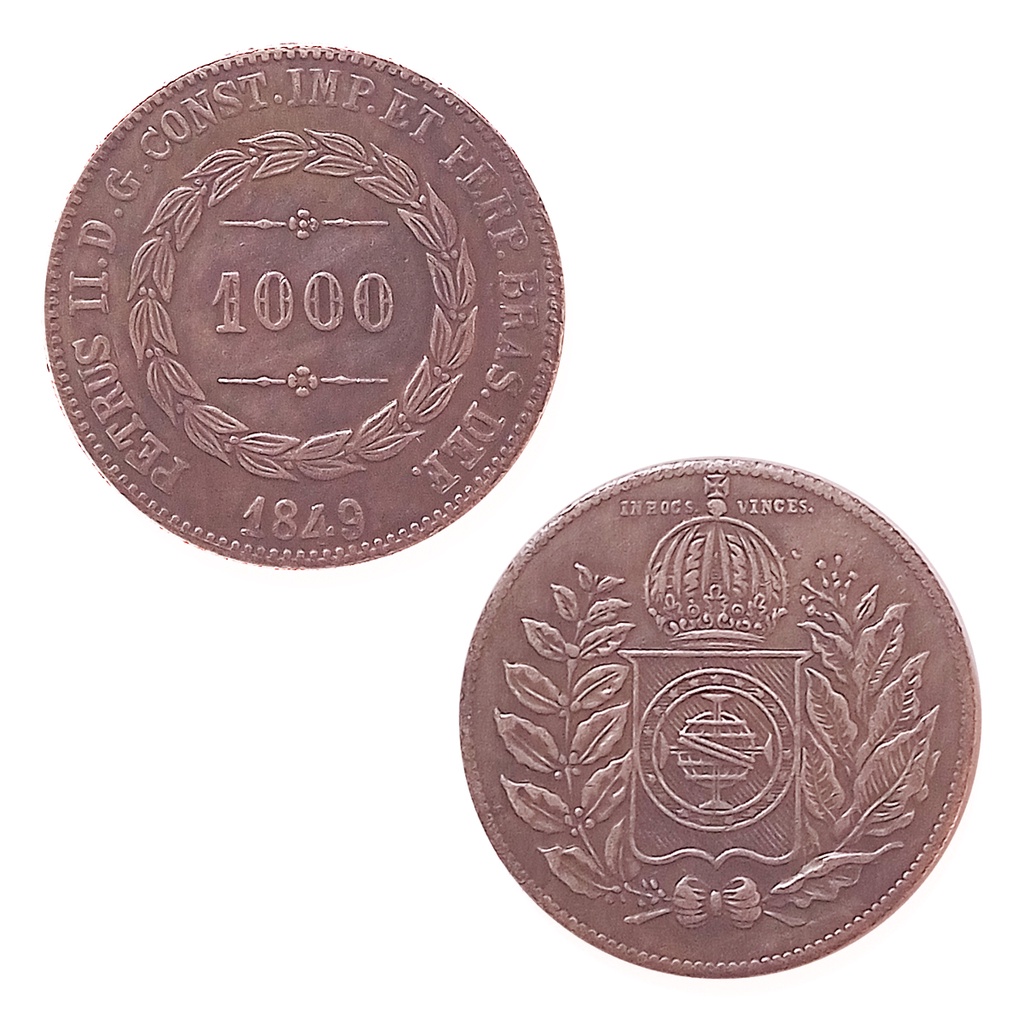 Moeda 1000 Réis 1849 - 30,0mm - Cópia
