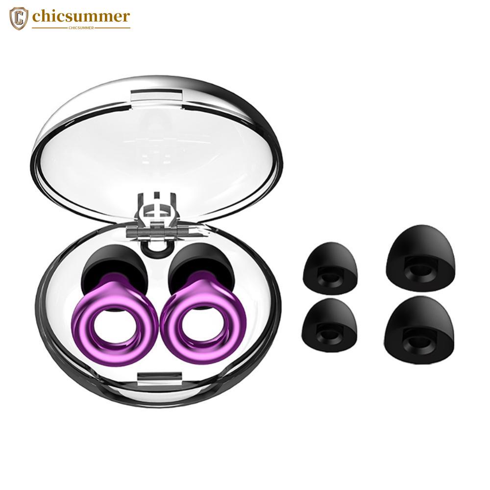 CHICSUMMER Tampões Auriculares Portáteis De Silicone Macio Anti-Ruído Laváveis Com Redução De Reutilizáveis Para Dormir G9L4 em Oferta na Shopee