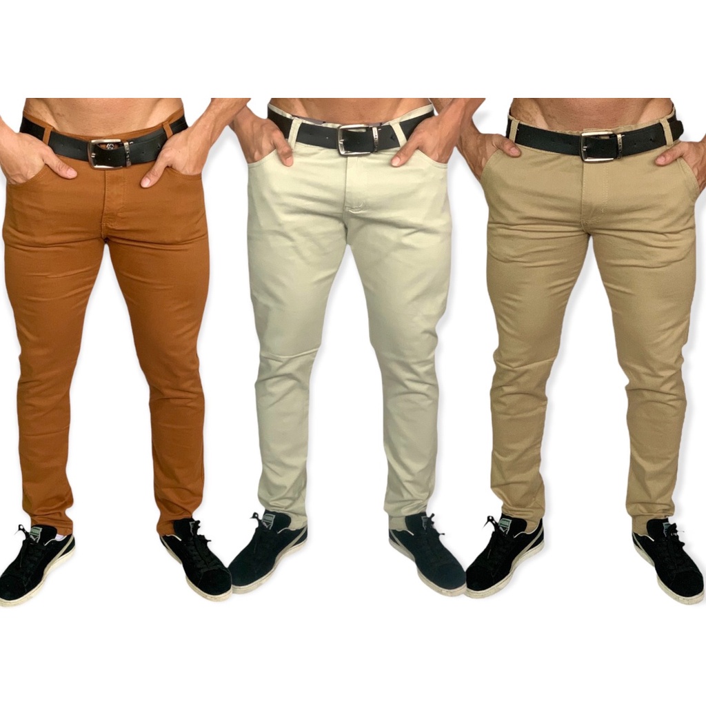 Kit 3 Calças Masculina Jeans Sarja Com Lycra Promoção em Oferta na Shopee