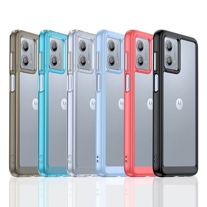 Para MOTO Motorola G53 5G Capas Transparentes À Prova De Choque Anti-Riscos Capa De Silicone Colorida Smartphone Shell