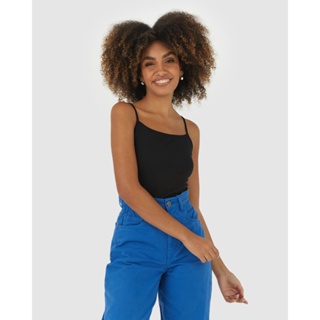 Regata Básica Feminina Alça Fina Em Algodão em Oferta na Shopee