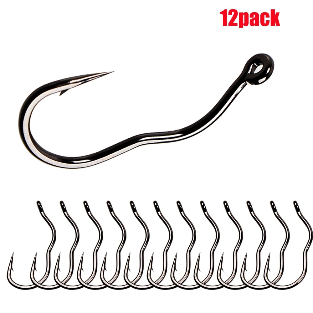 12pcs Anzol De Pesca Automático Anti-Queda De Peixe Linha Dupla Barbela Com Titanium Manganese Alloy Magic Handy