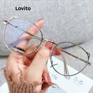 Lovito Óculos de Metal Básicos Simples para Mulheres LFA06089 (Dourado/Prateado)