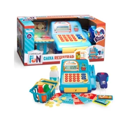 Brinquedo Caixa Registradora Creative Fun Azul Infantil Com Cesta e Outros acessórios BR386 Multilaser