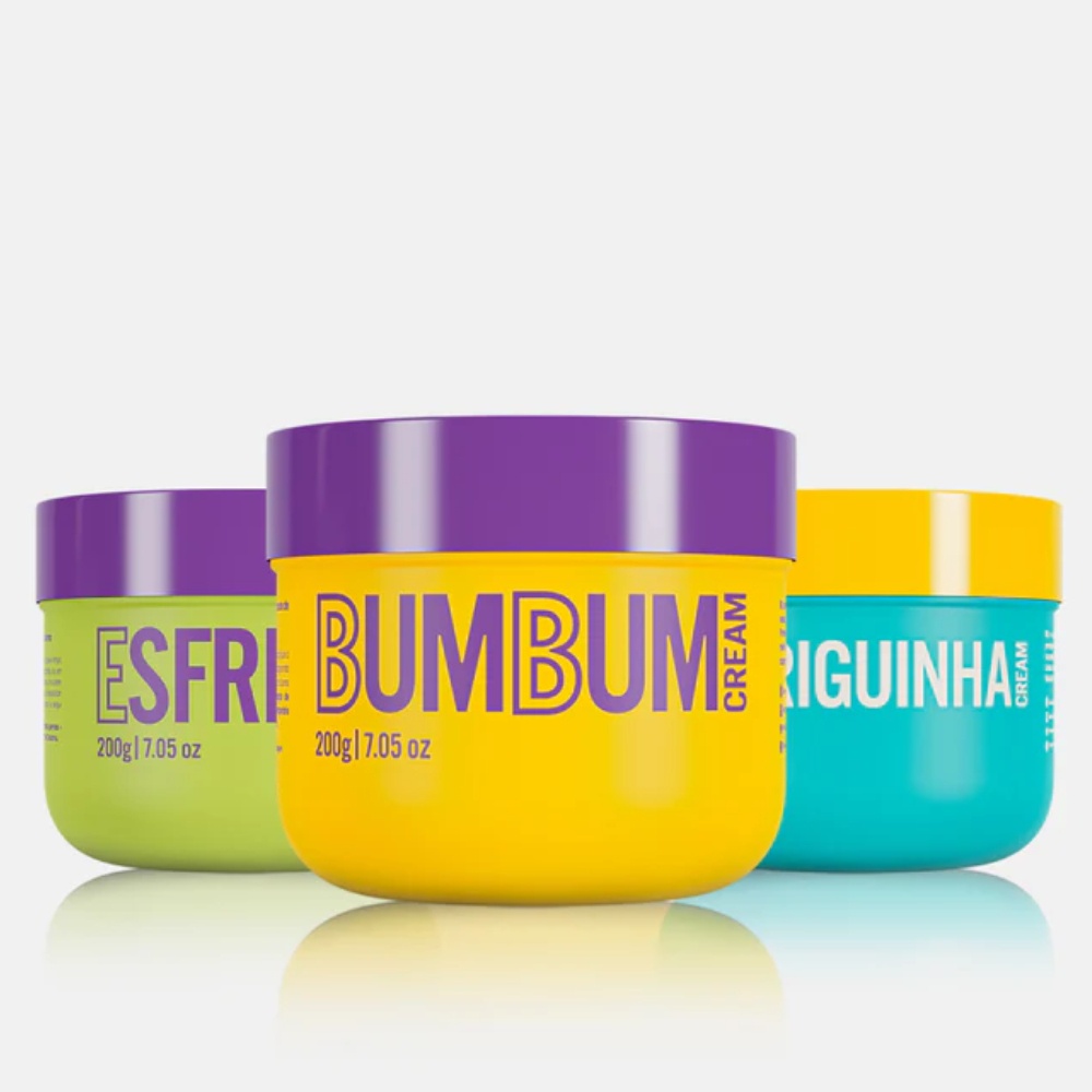 Kit Trio Cuidado Diário: Bumbum Cream + Esfrega Esfoliante + Barriguinha Cream