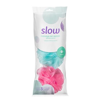 Kit de Esponjas de Banho Massageadoras Slow 3 Unidades