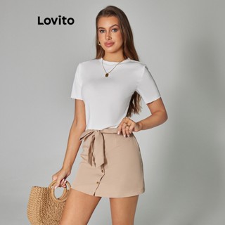 Lovito Casual Conjunto Feminino Liso Básico de Saia LBA05127 (Blusa/Saia)
