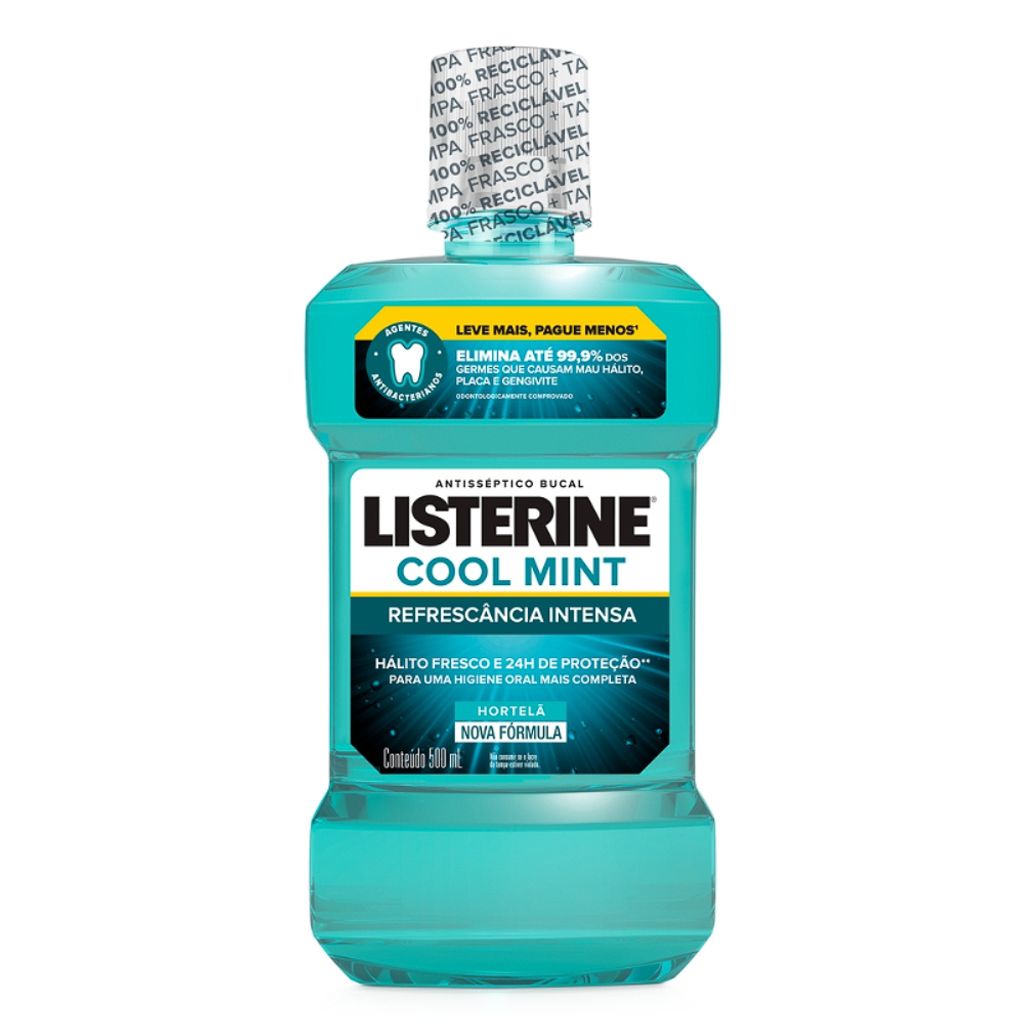 Enxaguante Bucal Listerine Cool Mint 500ml Leve Mais por Menos