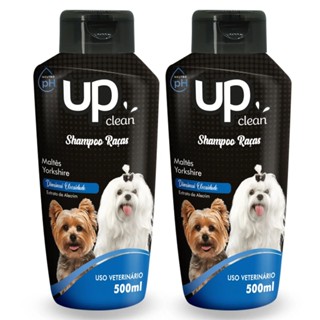 Kit 2 Shampoos para Cachorro Raças Maltês - Yorkshire 500ml UP Clean