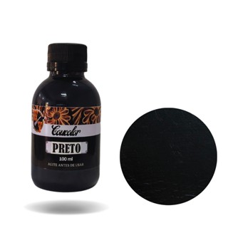 Tinta P/ Couro Colorida Pintura Cintos, Carteiras, Desenhos Coucolor Base Agua Preto 100 ml