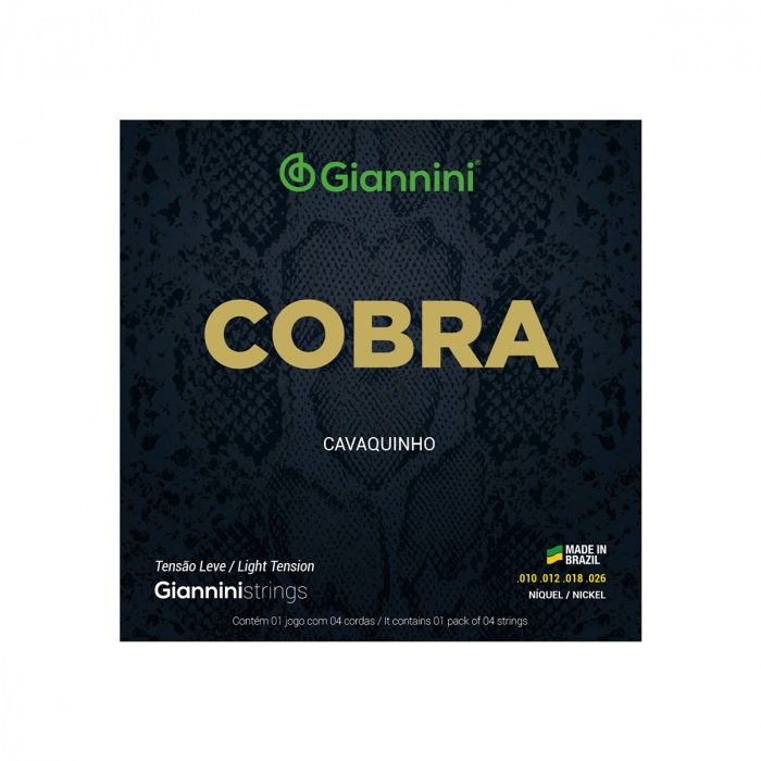 Encordoamento Para Cavaquinho 4 Cordas Leve Cobra Giannini (.010 - .026)