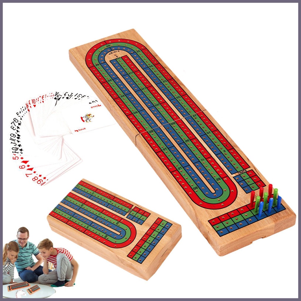 Jogo De Tabuleiro De Cribbage Clássico De 3 Pistas Com 9 Pegas Cartas Portáteis Para Indoor & fitshobr