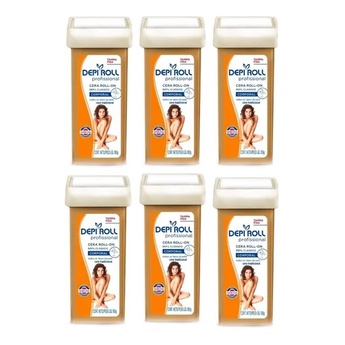 Kit 6 Cera Depilatória Refil Depi Roll Tradicional 100g