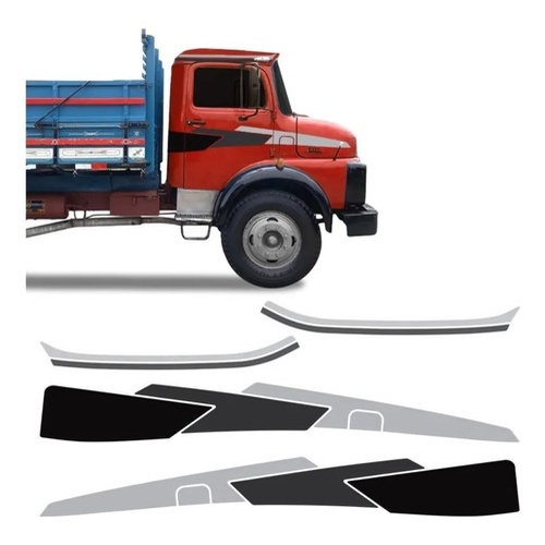 Kit Faixa Mercedes Mb 1113 1114 Adesivo Lateral Teto Prata em Oferta na Shopee