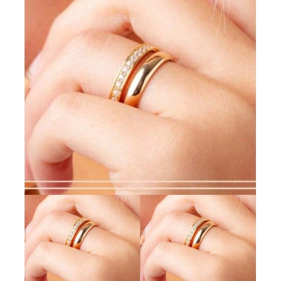 Aliança lisa 4mm e aparador dourado casamento compromisso banhado 18k + Saquinho