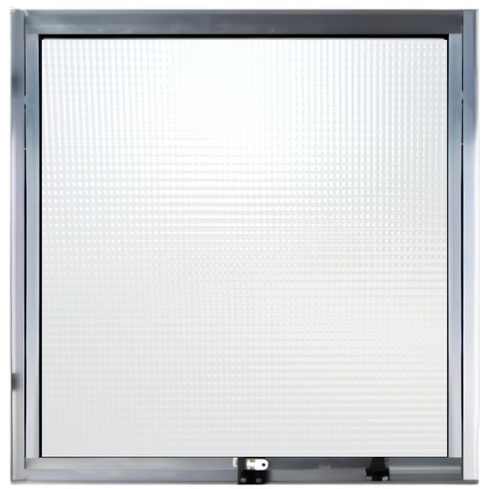Janela Vitro Max Ar Sem Grade De Aluminio Brilhante 60x60 Com Vidro Mini Boreal Transparente J&C