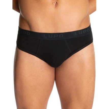 2 Cuecas Slip Tanga Masculina Classica Cavada Lupo Cos Elastico Algodao Confortavel Basica Dia a Dia Nao Aperta