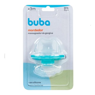 Mordedor Com Massageador De Gengiva Azul Liso Buba + 4 Meses em Oferta na Shopee