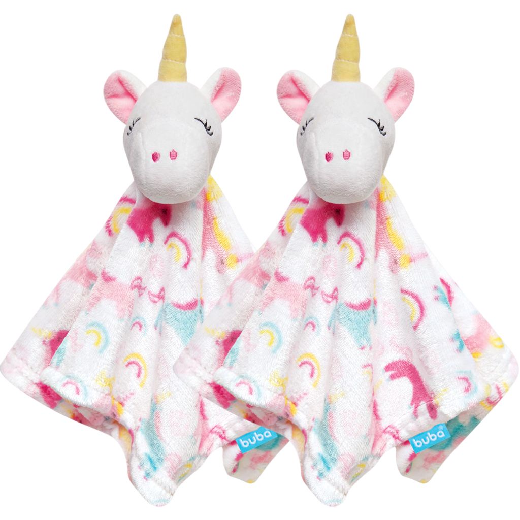 Kit 2 Naninhas Unicórnio Soninho Bebê Pelúcia Macia Antialérgica Buba em Oferta na Shopee