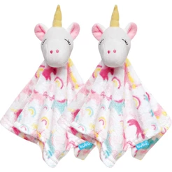 Kit 2 Naninhas Unicórnio Soninho Bebê Pelúcia Macia Antialérgica Buba