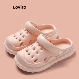 Lovito Sandálias Planas Casuais Lisas Crocs So Soft Neutras Para Mulheres LFA12706