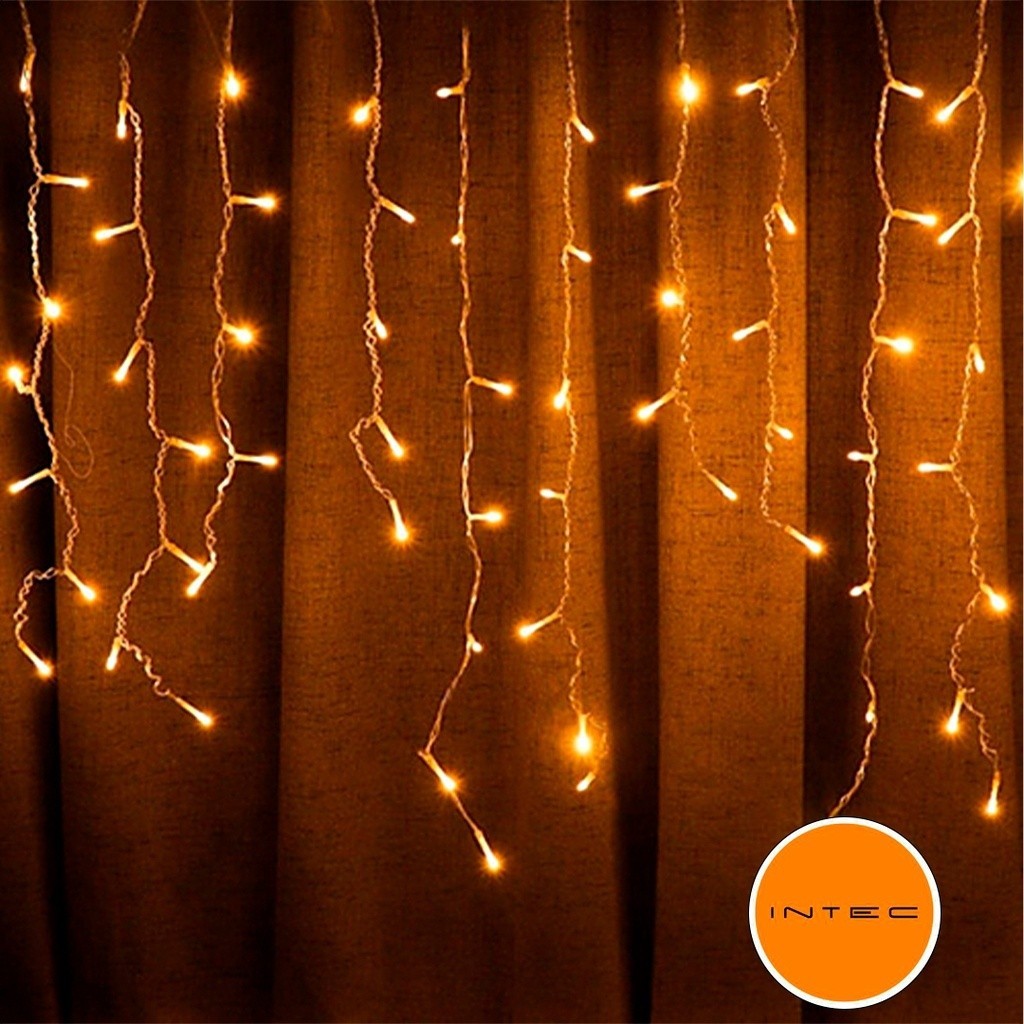 Cascata 400 LED 8 Funções 220V 10M branco frio, branco quente,colorido ou azul c/ fio branco 3571