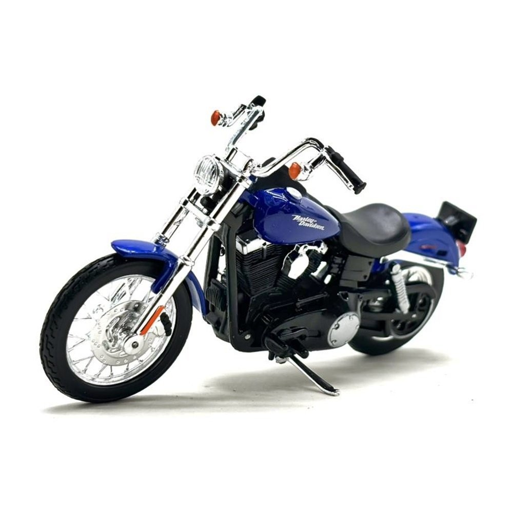 Miniatura Moto Harley Davidson Dyna Street Bob (2006) - Azul - Série 44 - 1:18 - Maisto