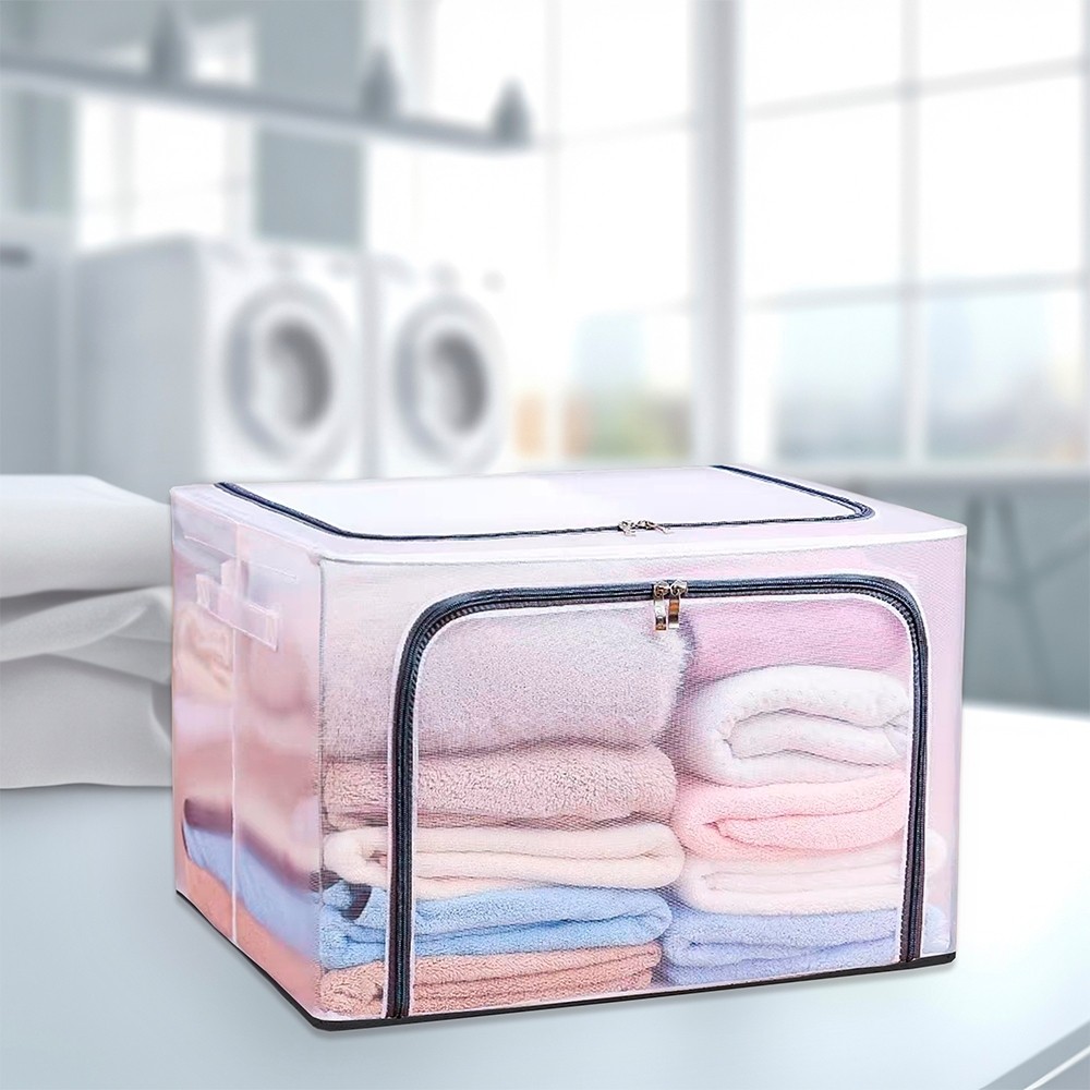 Caixa Organizadora Grande Multiuso Guarda-Roupa Feita Nylon Cobertas Edredon Roupas Brinqu...