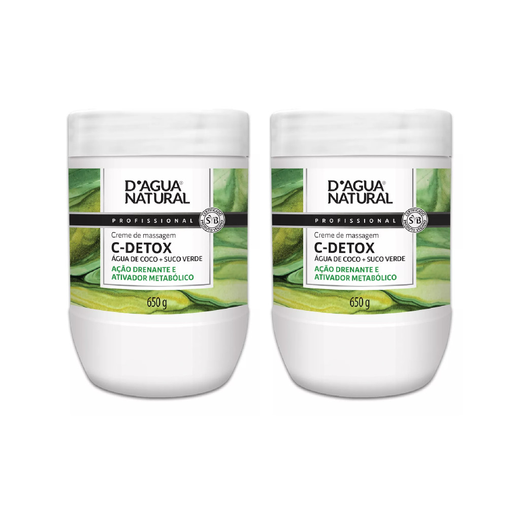 Creme C-Detox D’Água Natural – Hidratação e Luminosidade para Sua Pele Kit com 2 Unidades.