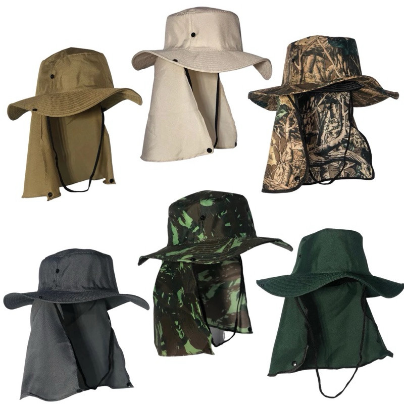 Chapéu Pescador Australiano Boné Pesca Proteção Pescoço Sol Chapéu Pescador Camping Australiano Proteção Nuca Pescoço-MR