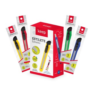 Estilete Estreito 9 mm c/ 12 Unidades Keep - EI170