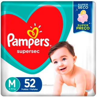 Fralda Pampers Supersec Hiper M - 52 Tiras
