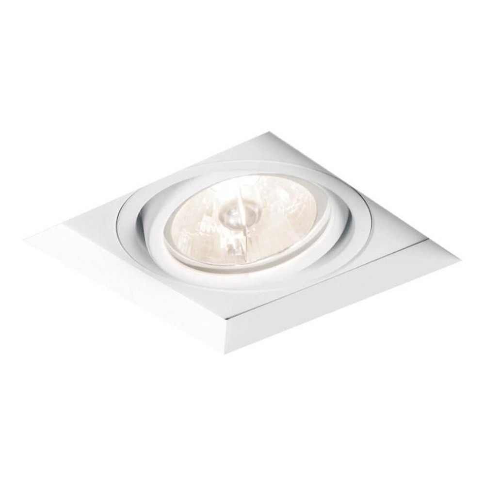 Spot Embutir Quadrado Recuado Branco No Frame P/ Ar70