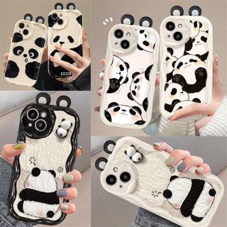 Caixa Para Samsung Galaxy A02 A02S M02S M02S A03 CORE A04 A04E A10 M10 A11 M11 Cream Wave Edge Cartoon Orelhas De Boneca Panda 3D Luxo À Prova De Choque em Oferta na Shopee