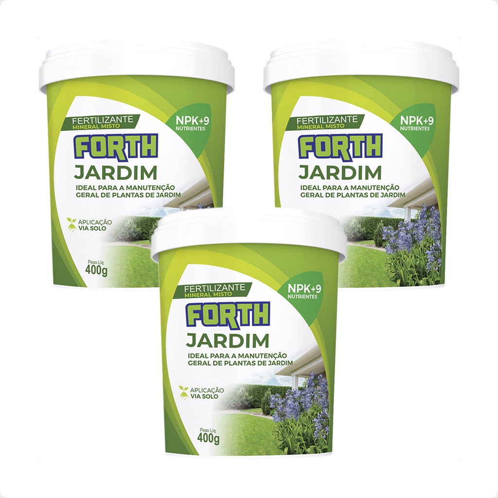 Kit 3 Forth Jardim para Manutenção de Plantas de Jardim 400g em Oferta na Shopee