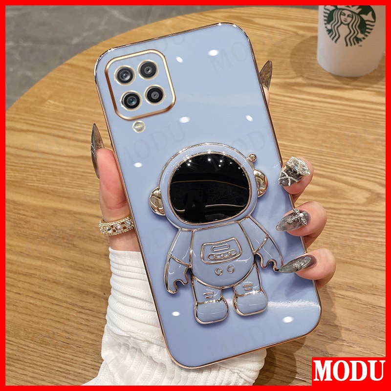 MODU Case Capa Capinha De Celular Para Samsung GalaxyA54 A24 M13 M23 A12 M12 M62 4G 5G A22 M32 F23 M42 A42 Macaron Color Com Suporte De Alta Qualidade Astronauta