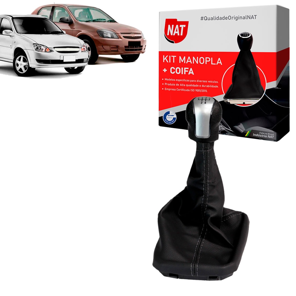Manopla + Coifa Chevrolet Classic 2002 Até 2016 Celta 2012 Até 2016 E Prisma 2007 Até 2012