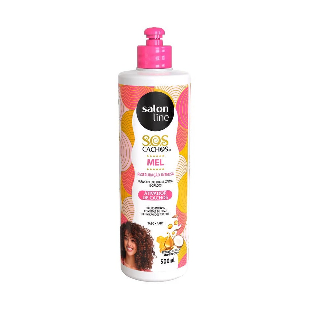 Ativador de Cachos SOS Cachos Mel Cachos Intensos Salon Line 500ml