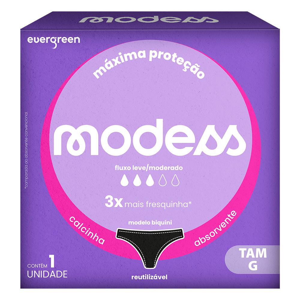 Calcinha Absorvente Modess Fluxo Leve/Moderado G