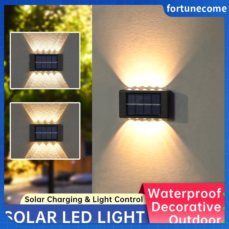 8/10/12/16led luz solar à prova d'água luz solar led lâmpada de luz solar externa para jardim rua paisagem varanda decoração lâmpada de parede solar fortuna ao ar livre