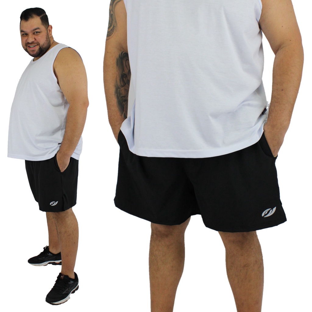Bermuda Shorts Grande Plus Size Masculino Tactel Com Elastano Resistente Academia Treino Caminhada